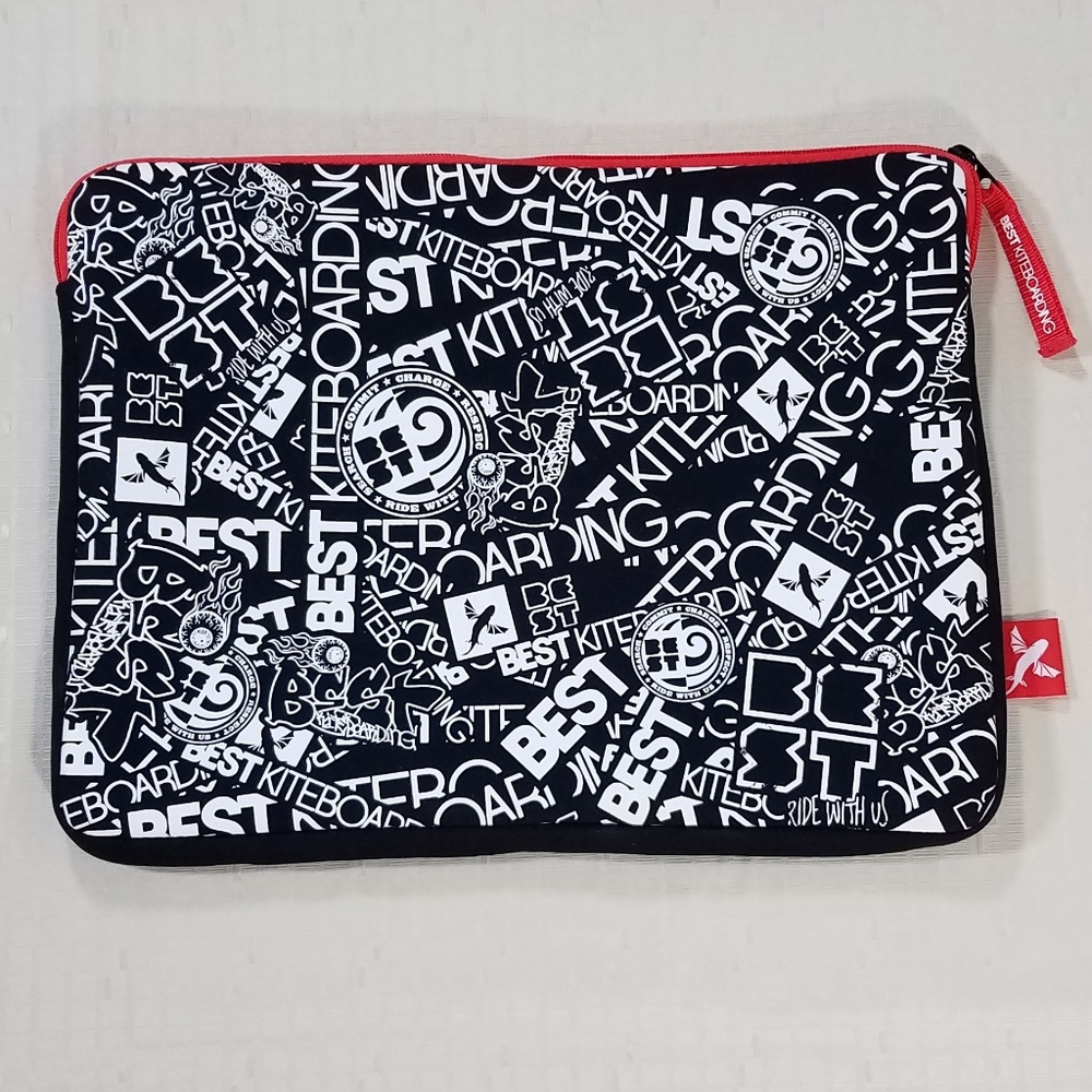 Best Kiteboarding Laptop Cover Black White & Red